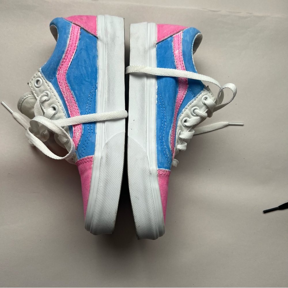 Vans Platform Custom Painted Sneakers Size 6 - image 5
